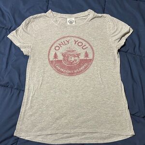 Smokey Bear 'Only You' Graphic Tee - Heather Gray with Red Print